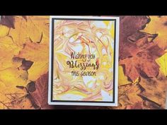 a card that says, wishing you blevering this season with leaves around it