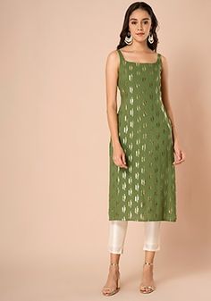 Green Kurta Designs Women, Sleeveless Kurtis Design, Plain Sleeveless Kurti Designs, Festive Kurta Sets For Women, Sleevless Kurti Designs Latest, Casual Kurta Outfits Women, Normal Kurti Designs, Stitched Kurti Designs, Sleeveless Kurta Designs