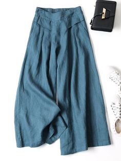 Effortless Elegance: V-Neck Loose Sleeveless Vest in 9 Colors Wide Leg Linen Pants, Summer Pants, Pantalon Large, Loose Pants, Ankle Length Pants, Palazzo Pants, Botswana, Linen Pants, Outfit Casual