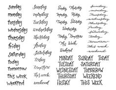 Days of the Week Stickers / Bullet Journal Planner / Printable PDF Download - Etsy Days Of The Week Stickers, Weekly Bullet Journal, Bullet Journal Key, Bullet Journal Planner, Bullet Journal Font, Pdf Planner, Journal Fonts, Instagram Font, Free Planner Stickers