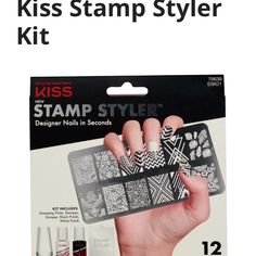 Brand New In Box. Never Opened. White Polish, Black Polish, Kiss Makeup, Stamping Plates, Nail Tools, Makeup Nails, Womens Makeup, Nail Designs, Kiss