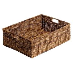 a brown basket with handles on it