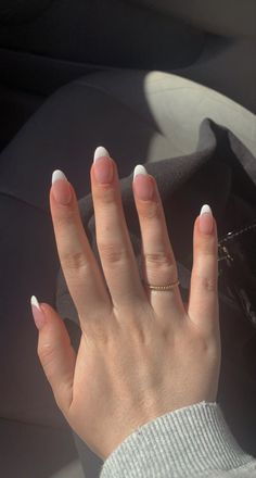 Chubby Fingers Nails, Oval Nails French Tip, French Tip Oval Nails, French Nails Oval, Oval French Nails, French Oval Nails, Almond Nails Cute, Nail Inspo Long, Nails Classic