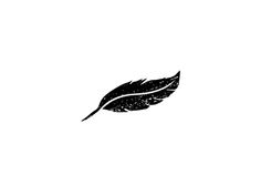 a black and white drawing of a feather