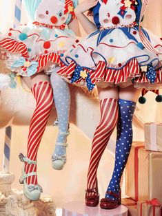 Clearance - Green&Orange Circus Stockings Clown Costume Aesthetic, Clowncore Fashion, Clowncore Outfit, Pink Clown, Kidcore Clothes, Jester Outfit, Clown Outfit, Circus Fashion