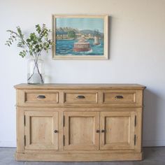 Reclaimed Wood Buffet - elsie green Light Wood Buffet Cabinet, Vintage Buffet Cabinet, Refinished Buffet, Pine Sideboard, Antique Buffet, Elsie Green, Vintage Buffet, Wood Buffet, Cabinet Ideas