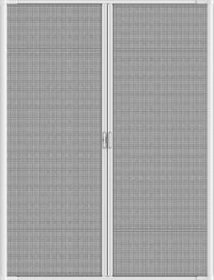 a white double door with mesh panels on the sides and an open side panel at the top