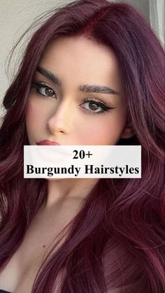 Transform your look with the rich, wine-inspired hues of burgundy hair, perfect for adding a touch of bold sophistication to your style. Brown Hair Inspiration, Burgundy Highlights, Angled Bob Haircuts, Long Hair Waves, Short Shaved Hairstyles, Chic Short Hair, Bold Hair Color, Hair Color Burgundy, Color Vibe