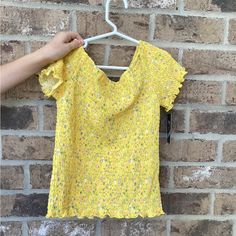 Girls Art Class Yellow T-Shirt Size 10/12 (L) Nwt Yellow Playful Fitted Tops, Playful Fitted Yellow Tops, Fitted Playful Yellow Tops, Fitted Yellow Playful Tops, Fitted Playful Tops For Spring, Fun Printed Yellow Tops, Fun Yellow Printed Tops, Playful Floral Print Short Sleeve Tops, Fitted Fun Spring T-shirt