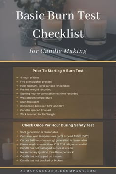 the basic burn test checklist for candle making