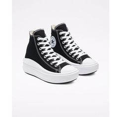 Converse Chuck Taylor All Star Move Hi-Top Black/Natural Ivory/White 568497C. Zapatillas All Star, Chuck Taylor All Star Move, Platform Chucks, Shoe Converse, Womens High Top Shoes, Plateau Sneaker, Women Platform Sneakers, High Top Shoe, Converse Sneakers