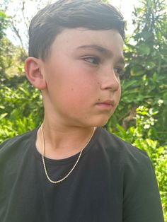 "One of its kind! This delicate 2mm Rope Chain is the perfect necklace for a kid's everyday wear. Need a gift for Father's day or Mother's Day? Match your Child's necklace with an adult size.  Material: 18K Gold Filled. Our gold-filled pieces are bonded with 8 layers of real gold. This makes our jewelry high quality and long lasting and a great alternative to solid gold for a fraction of the price. Our pieces are 100% lead and nickel free making them hypoallergenic and a great option for those w Rope Chain Necklace Gold, Baby Jewelry Gold, Schmuck Gold, Godparent Gifts, Chain Necklace Gold, Woven Necklace, Kids Line, Rope Chain Necklace, Baby Jewelry