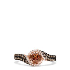 Effy Espresso 14K Rose Gold Espresso and White Diamond Ring, 0.93 TCW Rose Stone, White Diamond Ring, Effy Jewelry, Gold Rose, White Diamond, Round Diamonds, Espresso, Heart Ring, Gold Metal