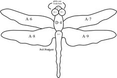 the diagram shows how to draw a dragonfly with four wings and five legs, which are