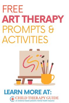 a poster with the words, free art therapy and activities