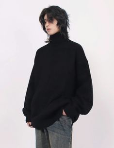 Embrace the cozy embrace of our Turtleneck Drop Shoulder Oversized Sweater, a staple piece combining relaxed vibes with a sophisticated edge.
Crafted with a focus on texture and a versatile American style, this sweater boasts a high, foldable turtleneck and a loose, draping fit for ultimate comfort. The knit fabric offers a soft hand-feel that entices you to wear it on repeat, whether you're lounging at home or out for a casual meet-up.
Pair it with your favorite jeans for a casual day out, or throw it over chinos for a relaxed professional look. Its ease of styling makes it an essential addition to your wardrobe, ready for any setting that calls for a touch of laid-back sophistication.
Product specifications:Material: 100% PolyesterFit: Oversized with drop shouldersCollar: High, foldable Turtle Neck Art Reference, Casual Day Outfits Men, Big Turtleneck Sweater, Turtleneck Outfits For Women, Sweater Outfits Korean, Turtleneck Outfit Men, Oversized Sweater Men, Turtleneck Sweater Outfit, Turtleneck Outfits