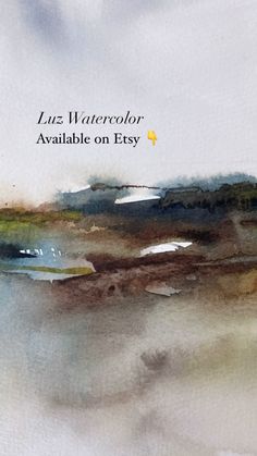 an abstract watercolor painting with the words luz watercolor available on etsy