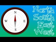 a compass with the words north south east west on it and an image of a red pencil