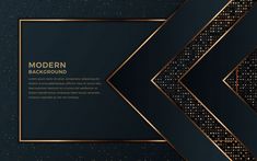 an abstract black and gold geometric background with lines, dots and stars in the middle