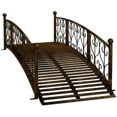 a metal bed frame with intricate iron work