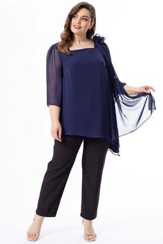 ⭐GENERAL FEATURES⭐ Moda Alba plus size blouse is made of silk crepe 100% pes fabric. The modern ball measurements on the mannequin in the image are bust 100 cm, hips 106 cm, waist 82 cm and height 175 cm. You can choose the size that suits you with this unique oversized shirt with different size options. You can choose the best work tops that fit you, thanks to the plus size comfort. It does not contain chemicals that may affect human health. ✨STYLISH AND ELEGANT✨ Moda Alba minimal blouse is pro Elegant Blue Chiffon Top, Elegant Sheer Chiffon Blouse, Elegant Party Blouse With Overlay, Chiffon Blouse With Sheer Sleeves For Evening, Evening Chiffon Blouse With Sheer Sleeves, Silk Flowy Blouse For Party, Elegant Formal Georgette Blouse, Silk Flowy Party Blouse, Flowy Silk Party Blouse