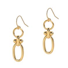 These stylish linked drops, with a ball pin joint detail, are just the right amount of bold and gold to take you from day to night. Handcrafted in NYC 1 1/2" | 38mm long 14k gold finished brass 14k gold filled wires Nickel free Comes in a signature pouch with box Remove electroplated jewelry when bathing, showering or swimming. Avoid direct contact with perfume, lotions or other chemicals. Wipe clean with a soft cloth only. Electroplated Jewelry, Link Earrings, Day To Night, To Night, Jewelry Care, Gold Finish, Chemicals, Sale Items, Cleaning Wipes