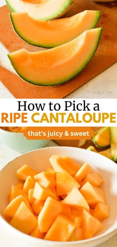 a bowl of cut cantaloupe How To Pick A Ripe Watermelon, How To Choose A Ripe Cantaloupe, How To Pick A Watermelon Chart, Watermelon Ripeness Chart, How To Pick Out A Good Watermelon, When Is Cantaloupe Ready To Pick, How To Tell If Cantaloupe Is Ripe, How To Ripen Cantaloupe, How To Pick A Ripe Cantaloupe