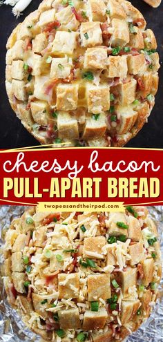 Have a great Superbowl Sunday starting with this Cheesy Bacon Pull-Apart Bread! Drizzled with garlic butter and stuffed with Gouda, bacon, and green onions, this homemade bread makes a great football appetizer or Gameday recipe! Easy Cheesy Bread, Bacon Pull Apart Bread, Football Sunday Food, Superbowl Food Appetizers, Gameday Food, Pull Apart Garlic Bread, Party Bread, Small Bites Appetizers