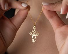 Lotus Mangalsutra, Gold Pendant Designs, Unalome Lotus, Unalome Symbol, Silver Bracelet Designs, Unique Gold Jewelry Designs, Lotus Flower Necklace, Creative Necklace, Christmas Gifting