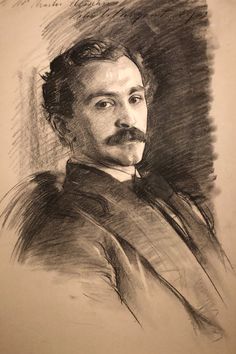 a drawing of a man with a mustache