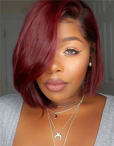 99j Bob, Bob Lace Wig, Lux Hair, Red Bob, Straight Bob Hairstyles, Brazilian Straight Hair, Hair Ombre, Girls With Red Hair, Burgundy Hair