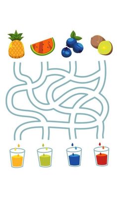 a maze game with fruits and drinks