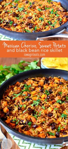 mexican chorizo sweet potato and black bean skillet