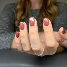 Terracotta Nails Ideas, Pale Fall Nails, Coffee Run Nail Color, Conservative Nail Colors, Natural Color Sns Nails, Nail Colors That Look Good On Pale Skin, Dip Nails Pale Skin, Autumn Nails Solid Colors, Rustic Pink Nails