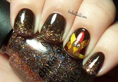 Amber did it!: Gobble Gobble Turkey nails Turkey Nails Designs, November Nail Art, Nail Art Diy Easy