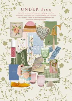 an image of a collage of items from the shop under $ 100, including lamps, cards, and more