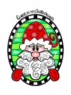 an image of santa claus with the word merry on it's face in a circle