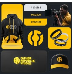 the father republik studio logo is displayed in front of several other products and accessories