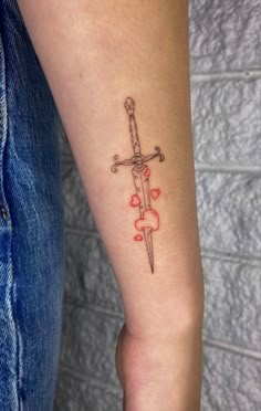 Top Wrist Tattoos For Women, Heart With 3 Swords Tattoo, Heartbreaker Tattoo, Cute Dagger Tattoo, Dagger Tattoo Placement, Girly Dagger Tattoo, Dagger Through Heart Tattoo, Heart Dagger Tattoo, Gothic Tattoos