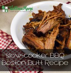 This slow-cooker Boston Butt recipe creates a delicious pork barbecue with natural flavors from pineapple, spices, herbs and more. Slow Cooker Barbecue Ribs, Barbecue Ribs Recipe, Slow Cooker Bbq, Wellness Mama, Barbecue Ribs, Barbecue Pork, Ribs Recipe, Barbecue Recipes, Easy Slow Cooker