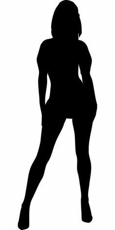 the silhouette of a woman in high heels and tights with her hands on her hips