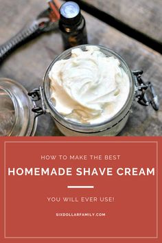 Homemade shave cream? Yes! This DIY shave cream is shea butter based to leave your skin feeling silky smooth and hair free! Make up a batch and you'll never buy it again! Diy Mens Products, Shaving Cream Homemade, Mint Oatmeal Shaving Cream Recipe, Homemade Shaving Butter, Natural Shaving Cream For Women, Diy Shave Bar, Diy After Shave Men, Men’s Shaving Cream, Shave Bars Diy