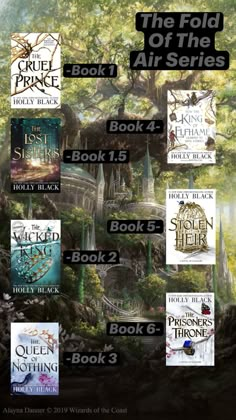 an advertisement for the book series, which includes books from various authors and their titles