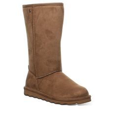 Our cozy 12 inch classic boot now available in a vegan option. 100% microsuede (faux suede) upper on our new slimmed down construction combines a refined and slimmed down shape with the great fit BEARPAW is known for. Treated with BearCoat Rain & Stain Repellent for extra protection from the elements. Size: 9.  Color: Brown.  Gender: female.  Age Group: adult. Boots Slippers, Vegan Boots, Pointed Toe Boots, Slip On Boots, Snow Boots Women, Classic Boots, Wide Boots, Bearpaw Boots, Mid Calf Boots