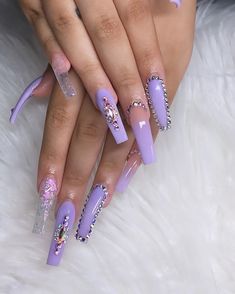 Purple Acrylic Nails, Purple Acrylic, Lavender Nails, Drip Nails, Her Nails, Exotic Nails