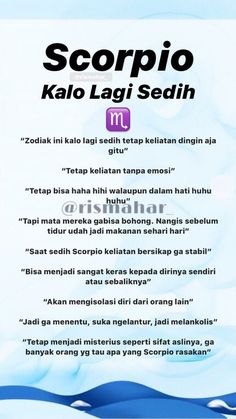 an advertisement with the words scorpio kalo lagi sedin