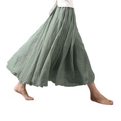 PRICES MAY VARY. Material: Cotton linen blend.It is made of high quality material.Soft and lightweight material provides you a comfortable feminine touch feel and a elegant stylish appearance.It's suitable enough for your daily wearing.Great for sweater, pullover, coat and T-shirt. Feature: Womens Boho long maxi skirt. Pullover style,elastic waistband, pleated, A-line beach dress ankle-length. High-elastic pleated waist and elegant hem for a variety of body. Design: A-line, double layers design. Shop Skirts, Fitted Maxi Skirt, Flowy Sundress, Skirts Casual, Long Maxi Skirt, Maxi Skirt Dress, Womens Maxi Skirts, Skirt Maxi, Beach Skirt