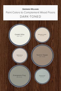 paint colors to complement wood floors in the dark toned palettes, including white and brown