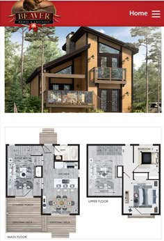 the floor plan for a two story house with an attached porch and second level living area