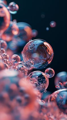 many bubbles are floating in the air together